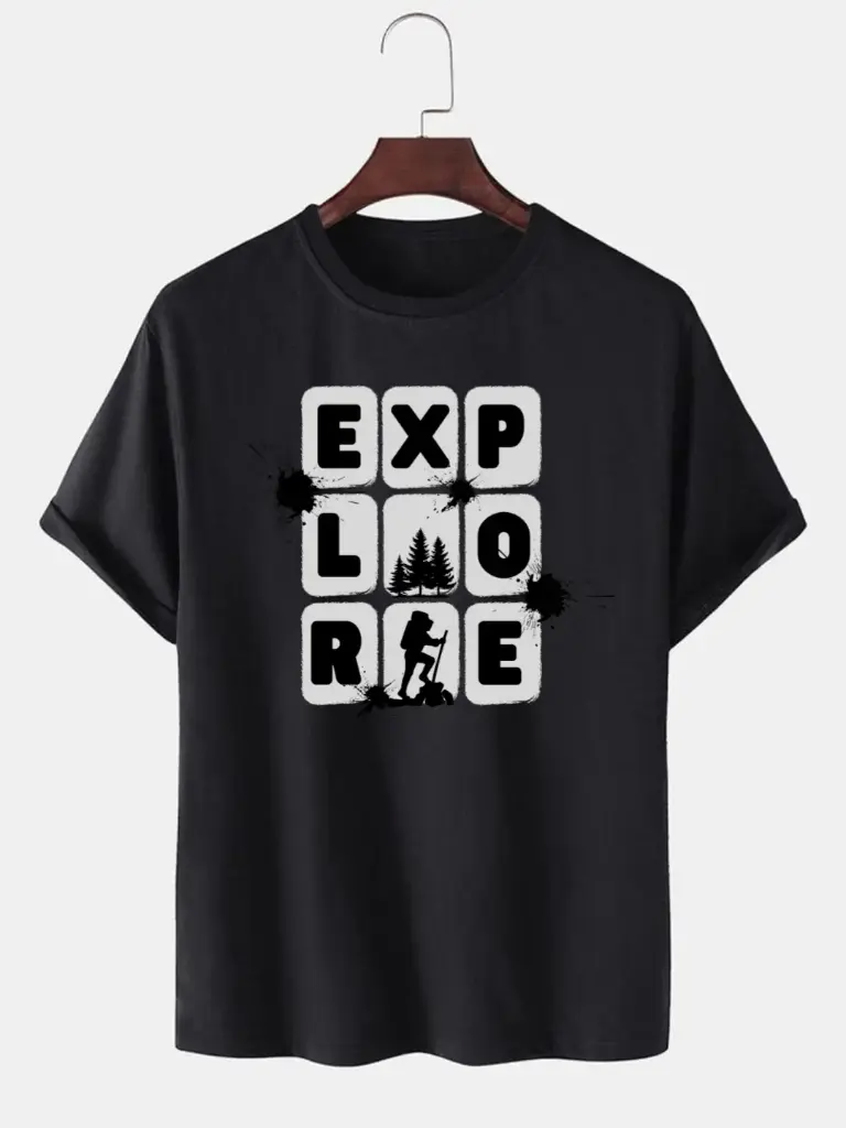 "Explore" Cube Graphic T-Shirt