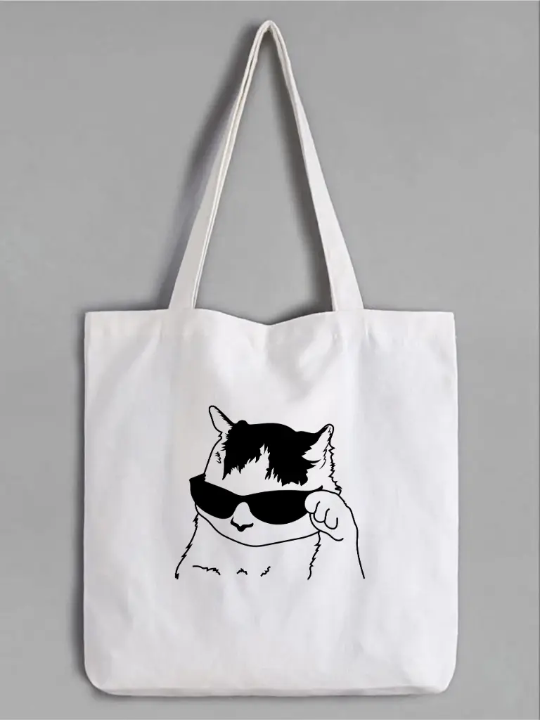 Cool Cat Tote Bag – White 