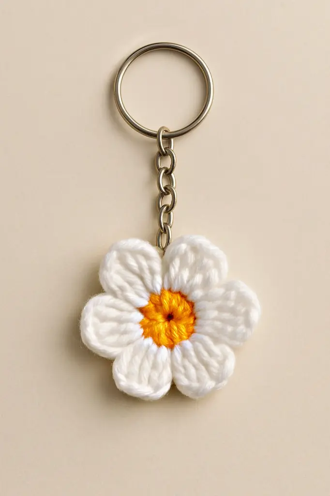 Daisy Flower Keychain