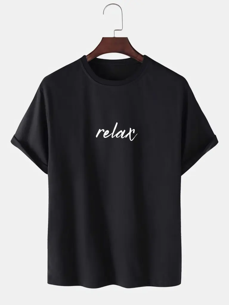 Black "Relax" Minimalist T-Shirt