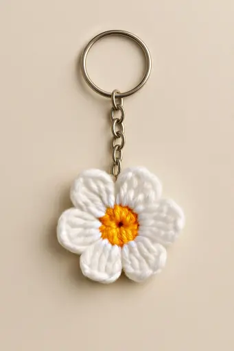Daisy Flower Keychain
