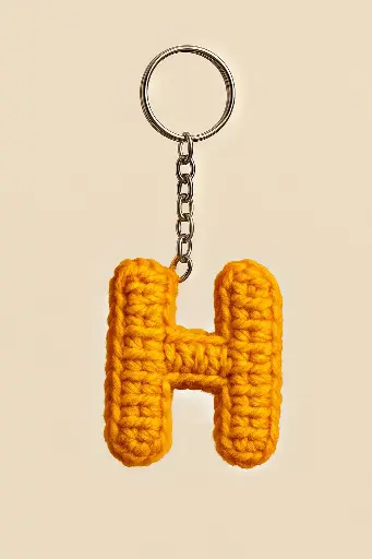 "H" Letter Keychain – Yellow