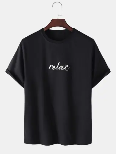 Black "Relax" Minimalist T-Shirt