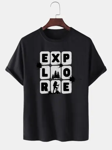 "Explore" Cube Graphic T-Shirt
