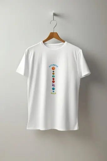 White "Futuristic Space" Planet Graphic