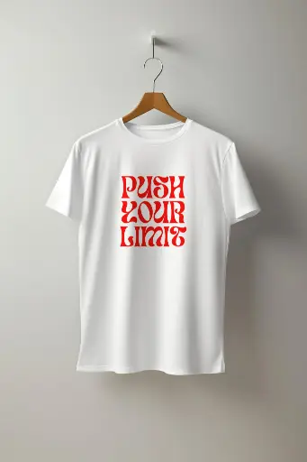 White "Push Your Limits" Motivational T-Shirt 
