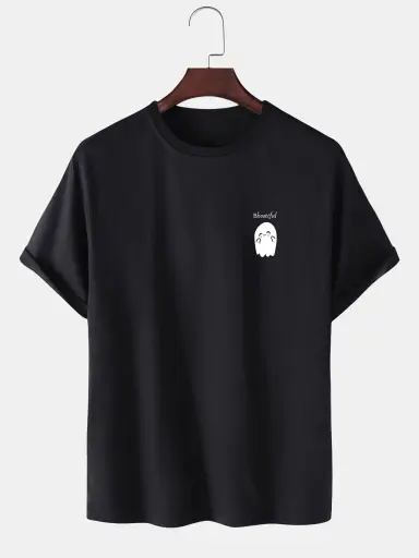 Black "Bhootiful" Cute Ghost Graphic T-Shirt 