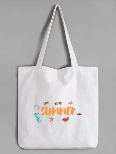 Summer Vibes Printed Tote Bag 