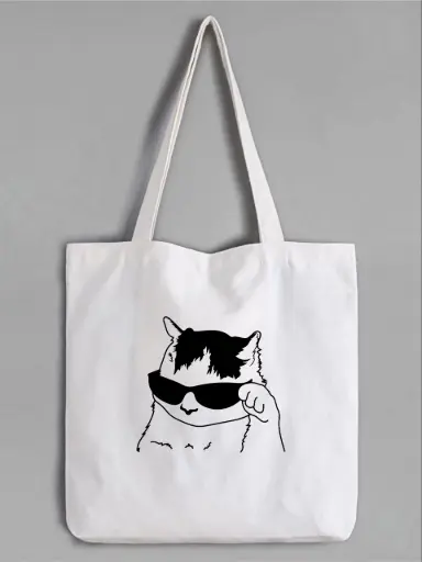 Cool Cat Tote Bag – White 
